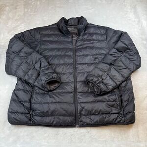 Eddie Bauer‎ Mens 2XL Black EB650 Down Puffer Lightweight Full Zip Jacket